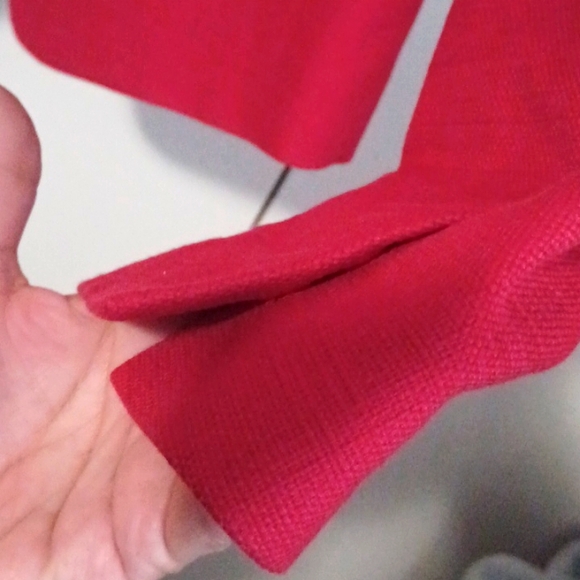 Ann Taylor, Red Collarless Suit Jacket, Sz. 6. - Picture 5 of 9